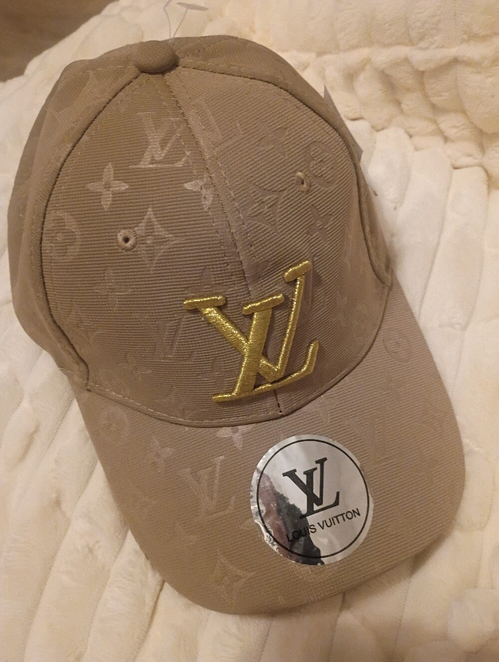Tan Monogram Baseball Cap Hat